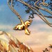 Skylark bird necklace Vermeil - gold plated little