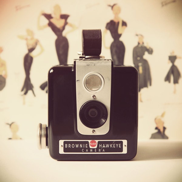 Brownie Hawkeye Vintage Camera Photo Print, Fine Art Photographic Print 8x8, 1950's, Wall Decor, Wall Art, Square Print