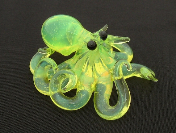 Small Glass Octopus pendant Radioactive Ooze
