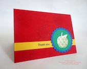 Cards - Thank You - Gift for Teacher - Mini Note Cards - School Box Apples (Qty 4)
