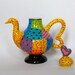 Hand Painted Teapot Mad Hatter Series