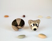 Raccoon Post Earrings whimsical woodland jewelry