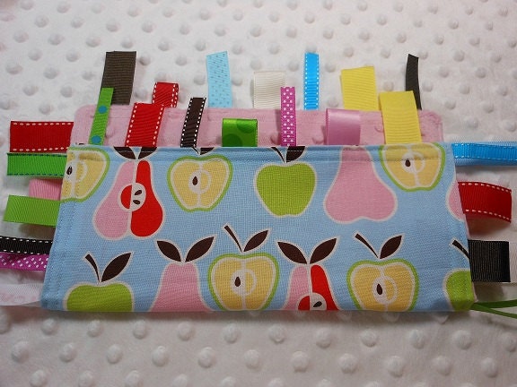 Apples And Pears Crinkle Crackle Ribbon Sensory Minky Toy