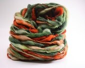 Thick and Thin Yarn Slub tts BFL Handspun Hand dyed Self Striping xxlr 26c