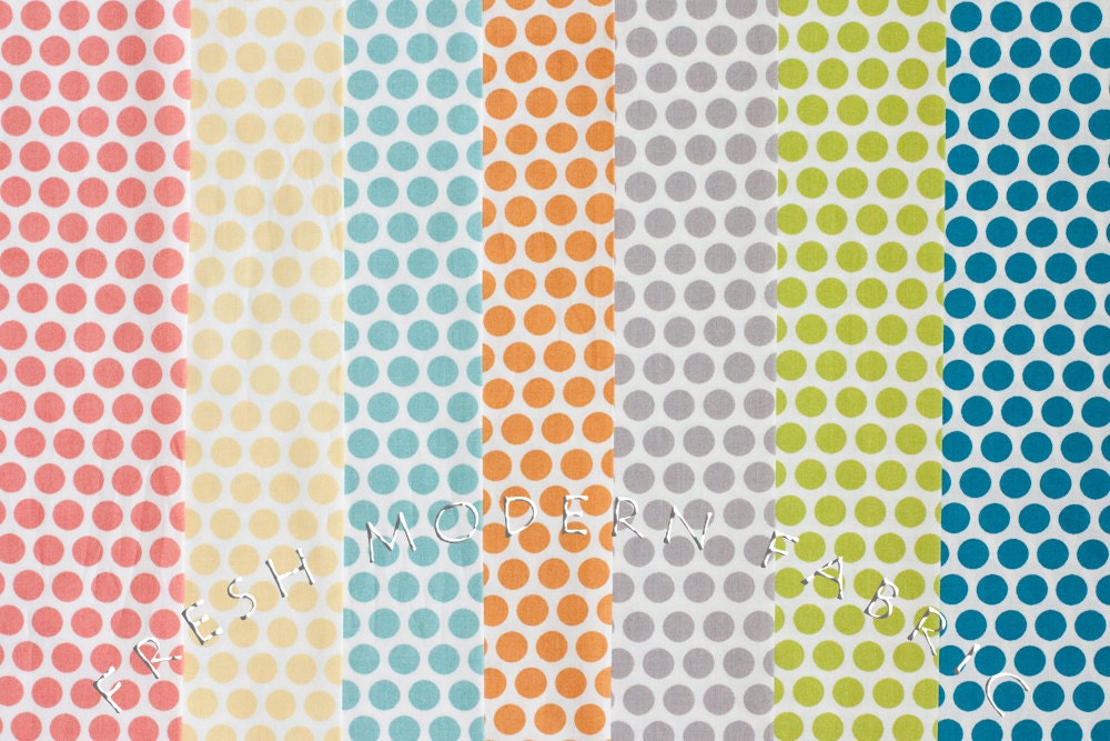 Fat Quarter Bundle Dots in 7 Colors, Mod Basics, Birch Fabrics, 100% Certified Organic Cotton