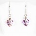 Swarovski Crystal Heart Earrings Violet Pink Glamour Short Small Earrings Valentine Gift For Her