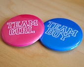 40 Gender Reveal Party Favors Team Boy Team Girl 2.25 inch pinback button pin badges Il_170x135