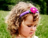 Spring Time Girls Hair clip,  Fuschia Fun Felt Flower