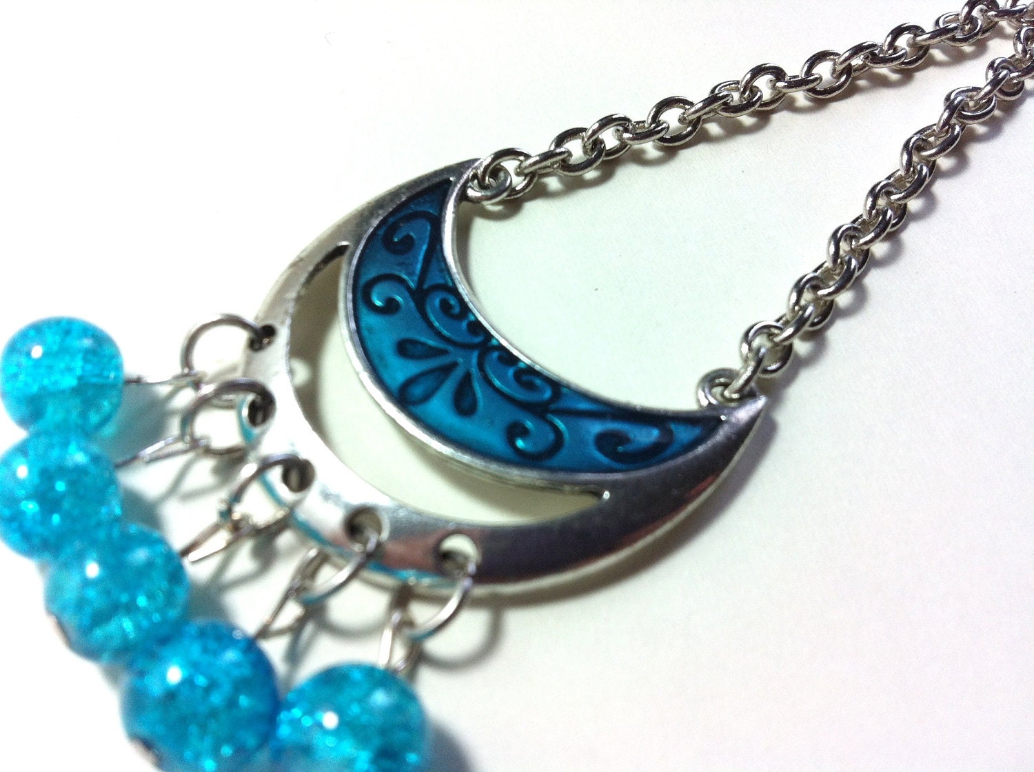 Blue Moon Long Chandelier Earrings