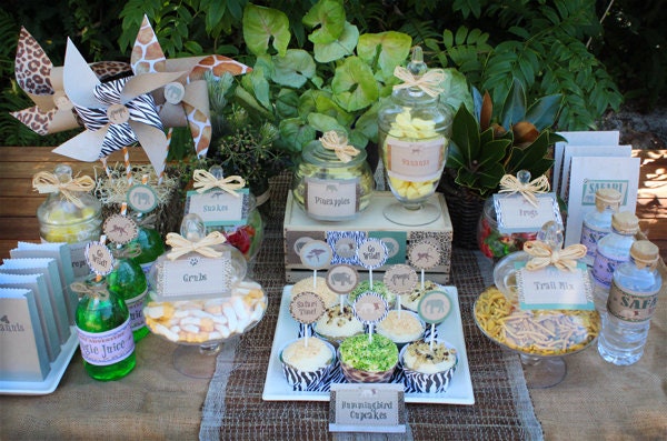 Safari Party Collection - Kids Birthday Party - DIY PRINTABLE FILES by Sassaby