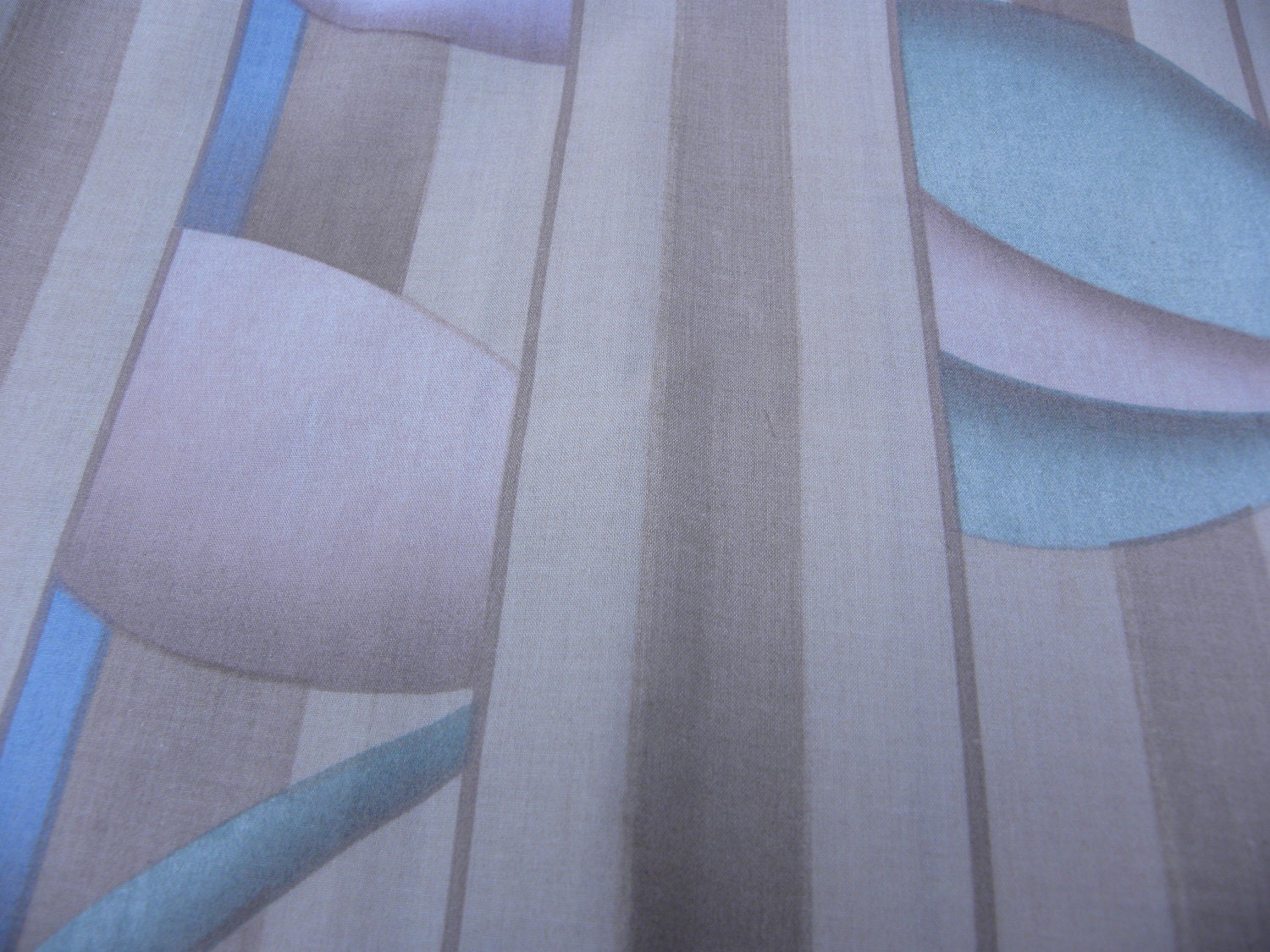Vintage '80s Miami Resort Pastel Fabric - Taupe, Mauve, Sea Foam & Periwinkle