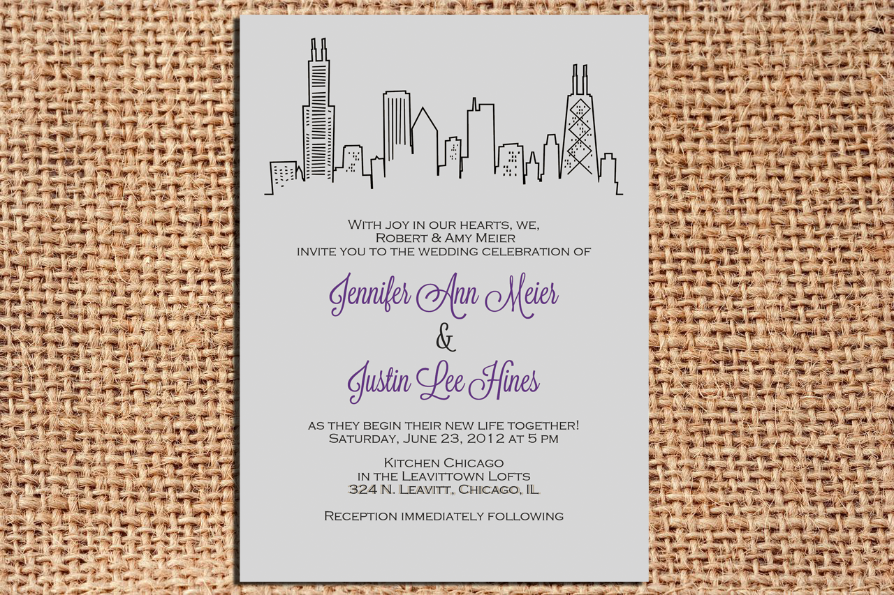 Chicago Wedding Invitation Set