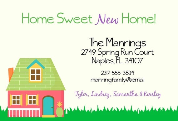 Buy announcement wording gifts - Home Sweet New Home, Change of Address Card/Moving Announcement Card, 4x6