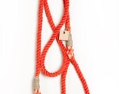 Cotton rope dog leash dog collar pet accessory dog lead: Small flame red cotton rope leash