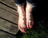 Barefoot Sandals - 5 STARS, kids and adult sandals in IVORY, beach party accessory
