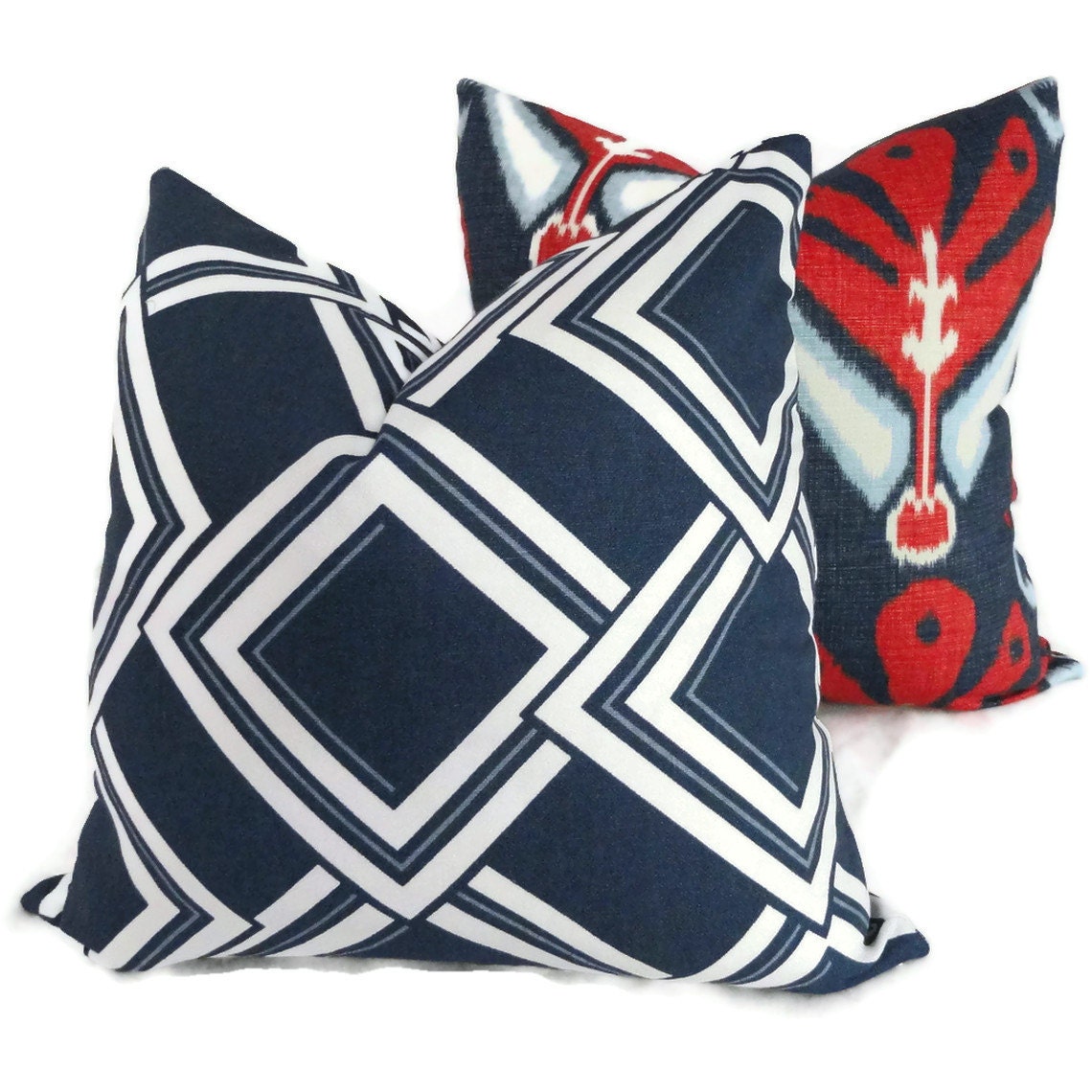 Blue Diamond Trellis Duralee Decorative Pillow Cover, 18x18, 20x20, 22x22, or lumbar pillow - Accent pillow, Throw pillow