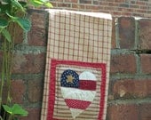 Quilted patriotic decorative tea towel