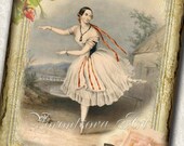 BALLET CLASSIC II - Digital Collage Sheet. Set of 4 Vintage Ballerina Images. Printable Download v4598