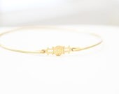 Vintage Moroccan Star Brass Bangle, Charm Bracelet, Stackable Bangle