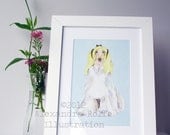 Alice as Afgan dog print 8 x 11" wall art print