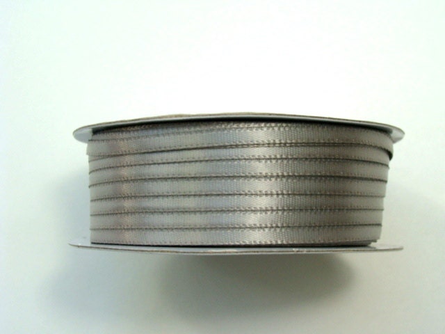 Whole Spool - 100 yds 1/8" Satin Ribbon - Silver - Half Price