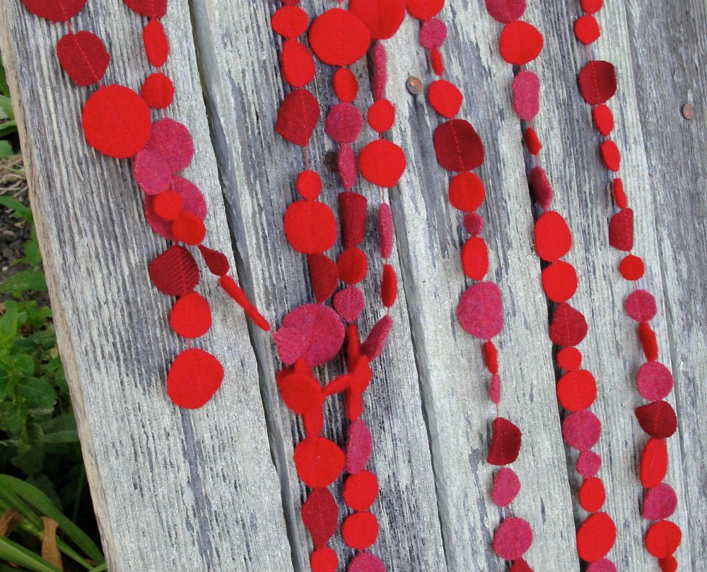 garland red wool eco-friendly party decor waldorf decoration