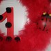 Ladybug Marabou Birthday Wreath