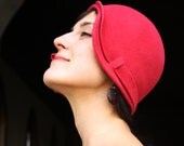 Concertina Cloche in Red - Made to Order