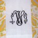 Monogrammed Swiss Dot Hemstitch Linen Hand Towel