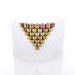 White Beaded Ring, Gold Triangle Ring, Geometric Ring Band, Beaded Ring Band, Gold Arrow Ring, OOAK Ring, Handmade by JeannieRichard