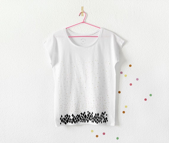 SALE Screen printed tshirt by Depeapa - Diamonds