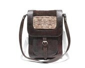 dark brown leather shoulder bag