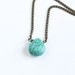 Single Turquoise Drop Stone Necklace, Detailed Vein Turquoise Small Stone Necklace, Blue Stone Jewelry, Single Strand Turquoise Necklace