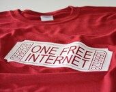 Geekery tshirt funny one free internet ticket online lingo men women youth teen boy t shirt red geek nerd geekery gift son brother boyfriend