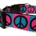 Pink Peace Dog Collar Colorful Dog Collar