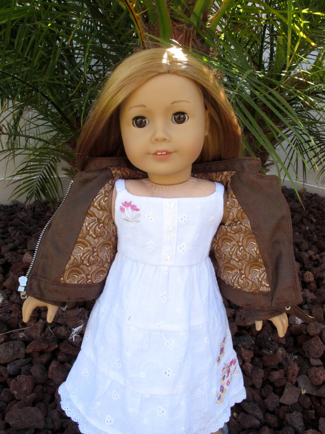 18 inch American Girl Doll Clothing Leather Look Motorcycle Jacket