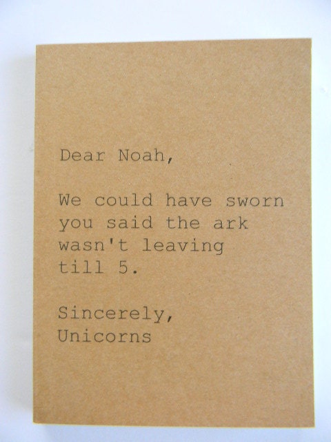 Notebook - Dear Noah, Sincerely Unicorns