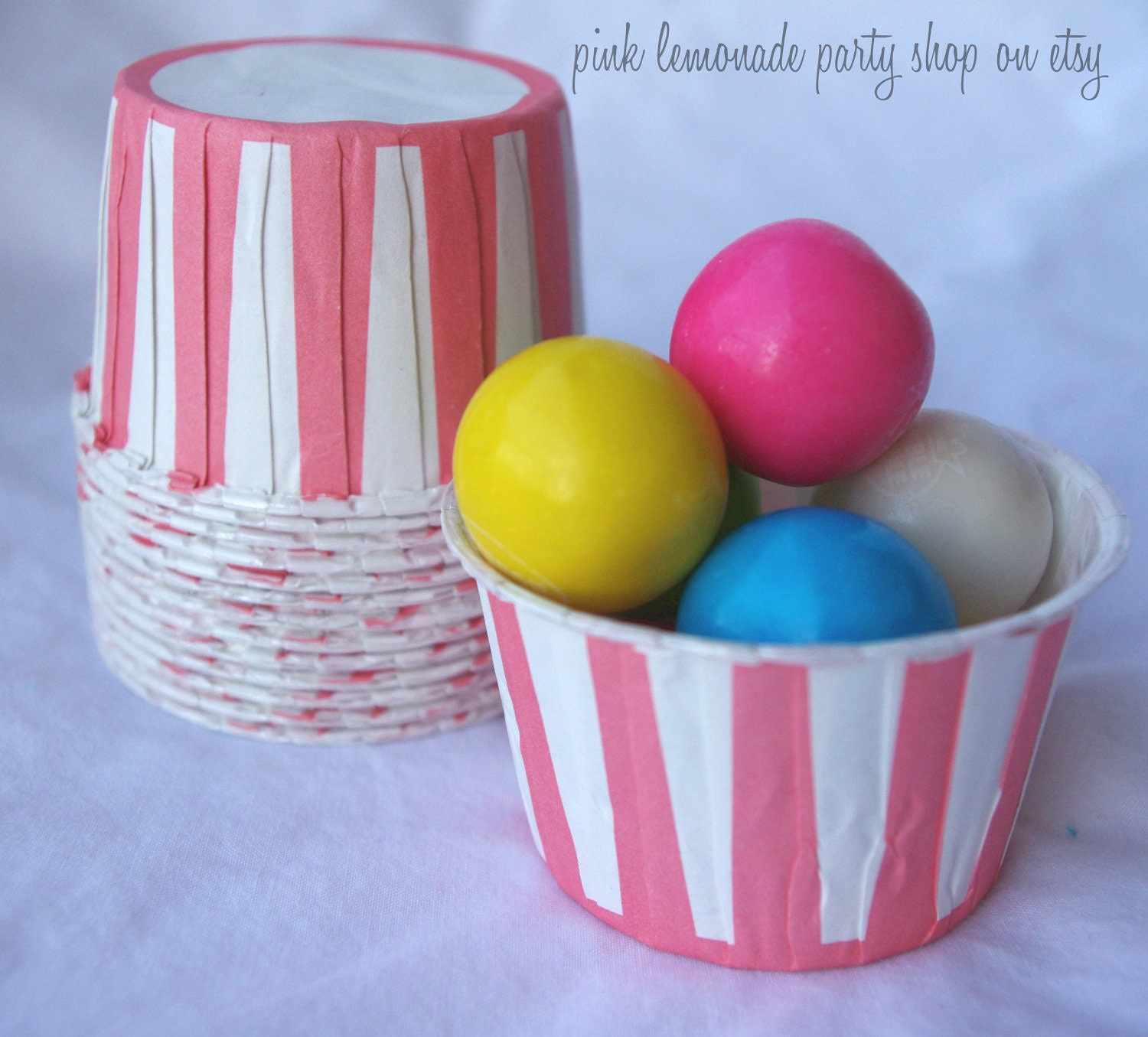 PiNK STRiPe NuT/CANDy/PoRTiON CuPS-Gumballs, Snacks, Nuts, Cupcakes-Birthday Parties-Showers-25ct Il_570xn