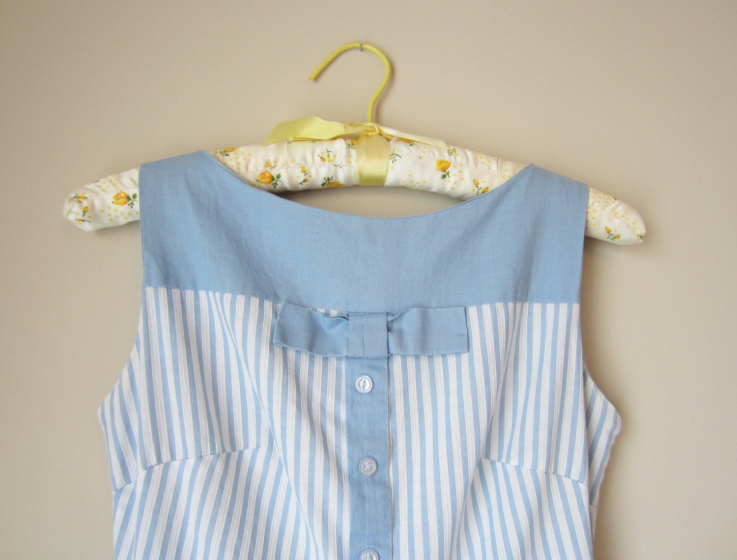 RESERVED 1940s/1950s Blue and White Bow Dress