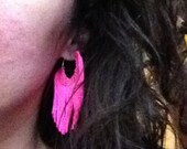 NEON pink fringe rock-star tassle EARRINGS