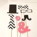 Mini Set  Booth Props - Wedding Photo Props - Black Chevron or Color of your choice