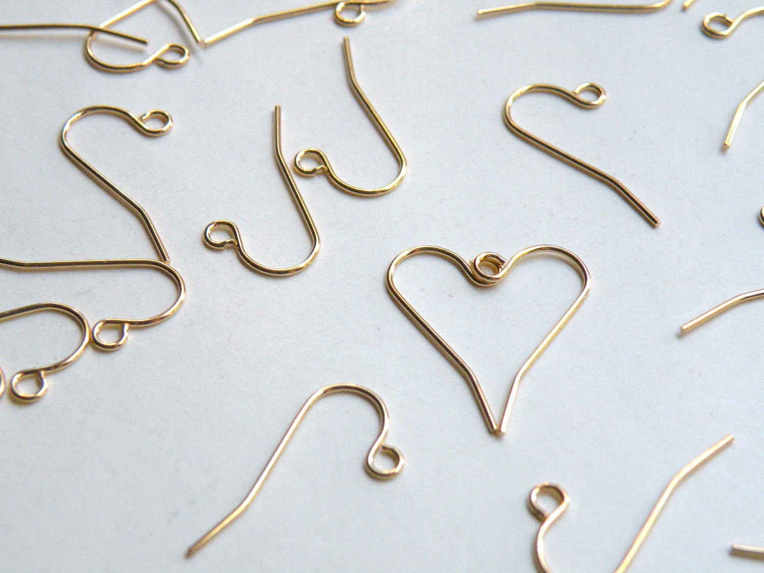 50 French Hook gold plated stainless steel fishhook earwires earrings for sensitive ears 11mm 21 gauge 1418FN