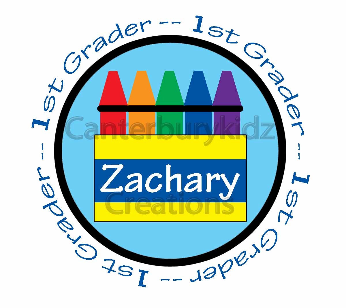 DIY Printable Back to School Custom Iron on Transfer -- Personalized Design - Crayon