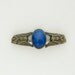 Antique Victorian Brooch . Egyptian Revival Bar Pin . Lapis Blue Glass. Pharaohs. Wings.