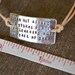 Personalized Quote Bracelet Sterling Silver - Leather Cord