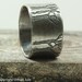 Tree Ring Sterling Silver Ring Etched Trees Unisex Rustic Tree Ring Promise Ring for HIm