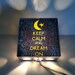Keep Calm And Dream On Moon Print - Repurposed Vintage Dictionary Print Design Night Light