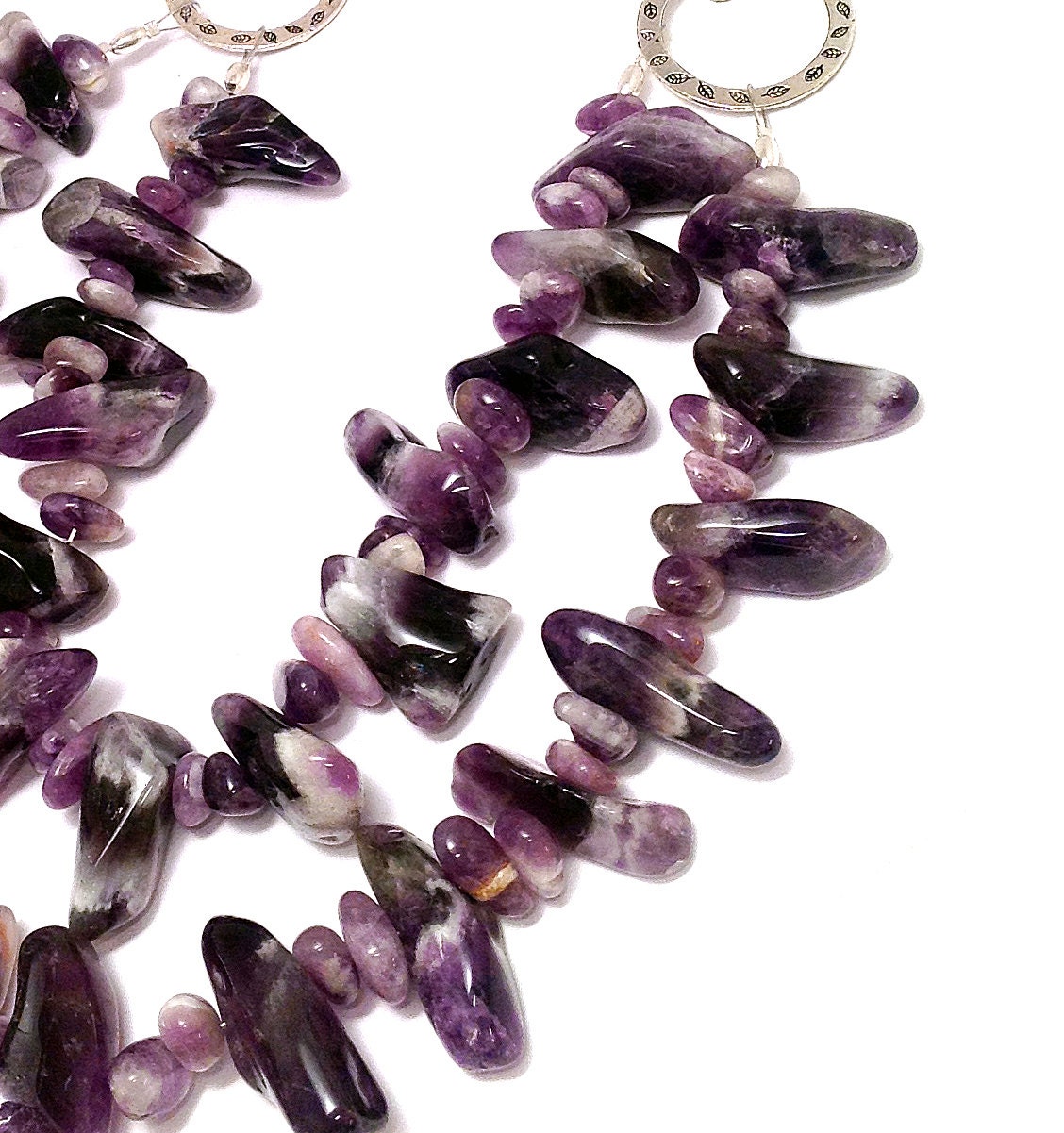 GEMSTONE, AMETHYST, Statement Necklace, Purple, Lavender, Bold, Chunky, Genuine, Sparkle, Jewelry by Jessica Theresa