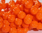 Orange Melon Bead 8mm Czech Glass PRETTY LITTLE PUMPKIN (20)