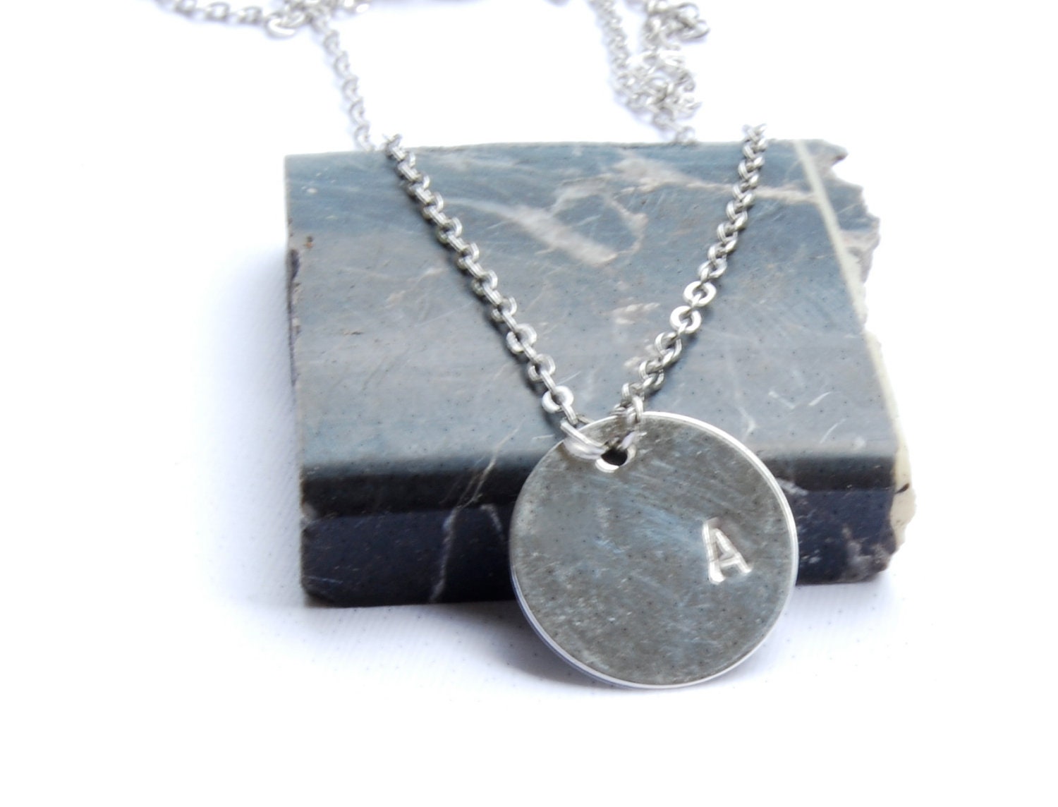 Initial Necklace, Silver, Personalized Jewelry